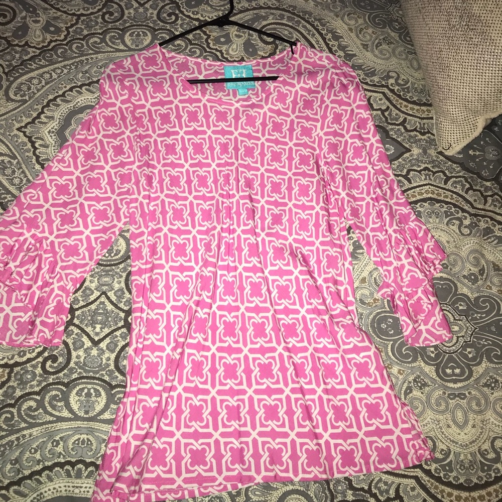Pink beach coverup/ shirt